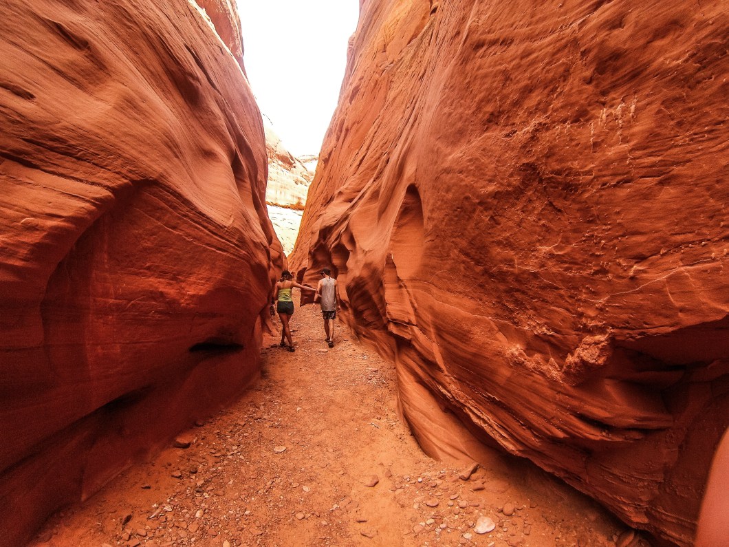 hiking in Antelope Canyon