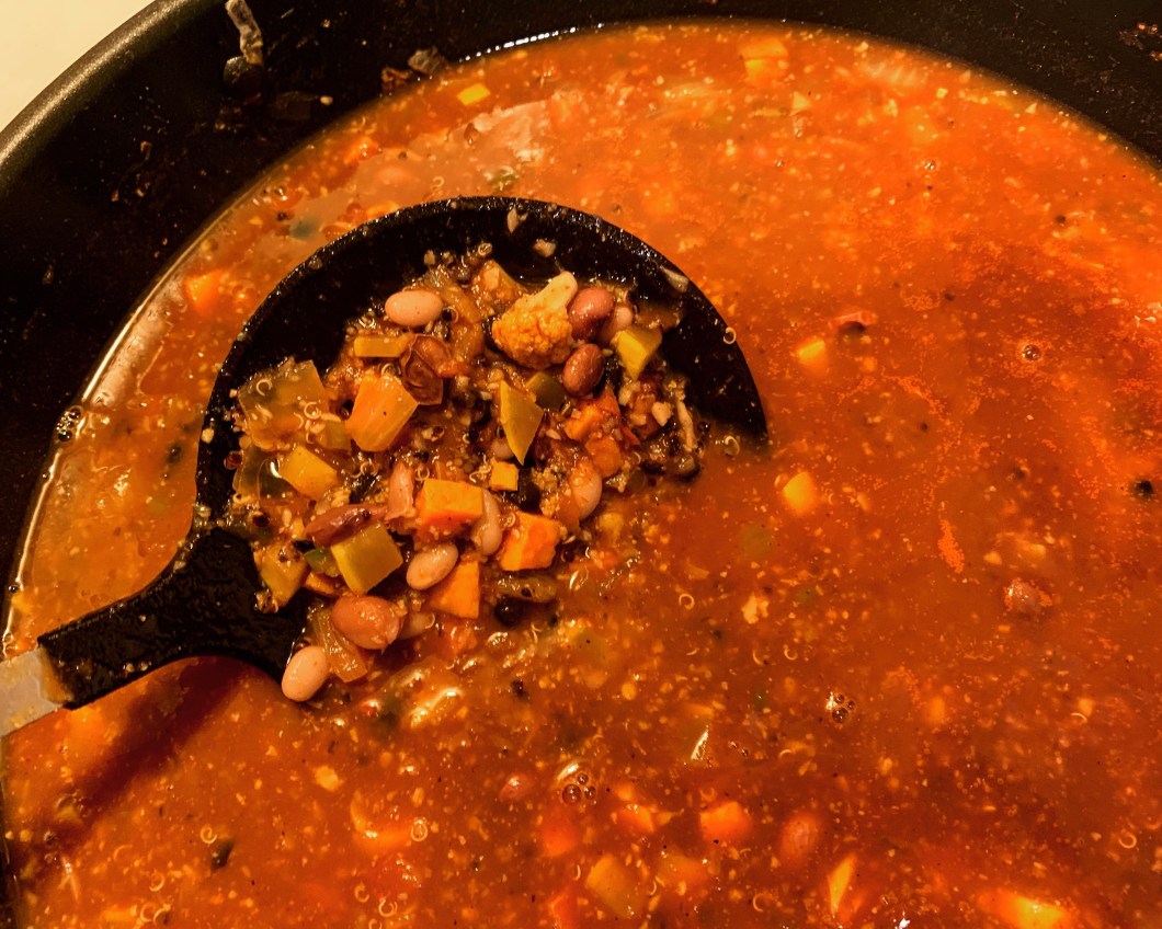 Finished plant- based chili recipe