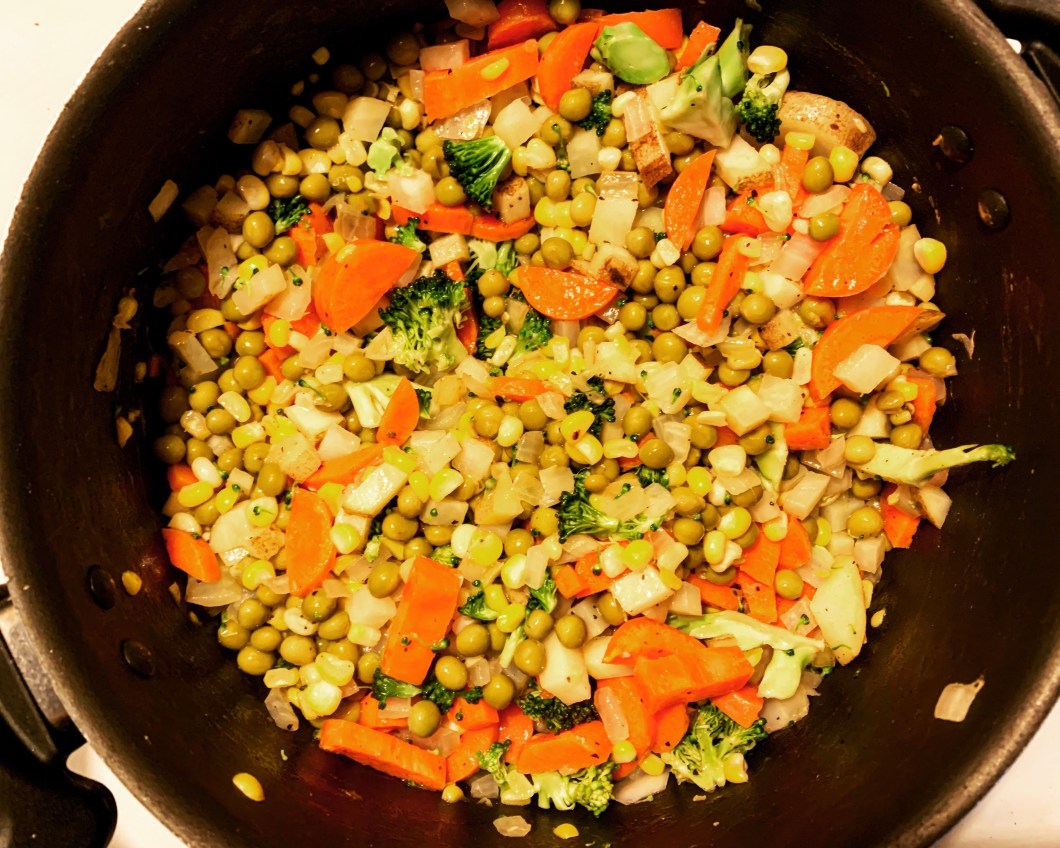 veggies in a pot