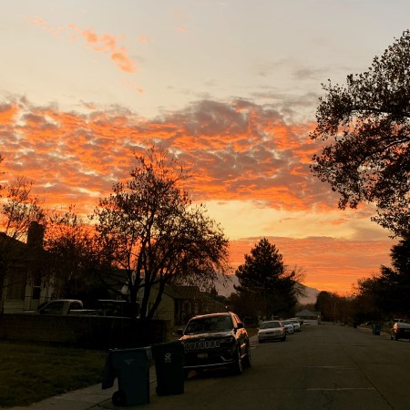 Sunset in a salt lake city neighborhood