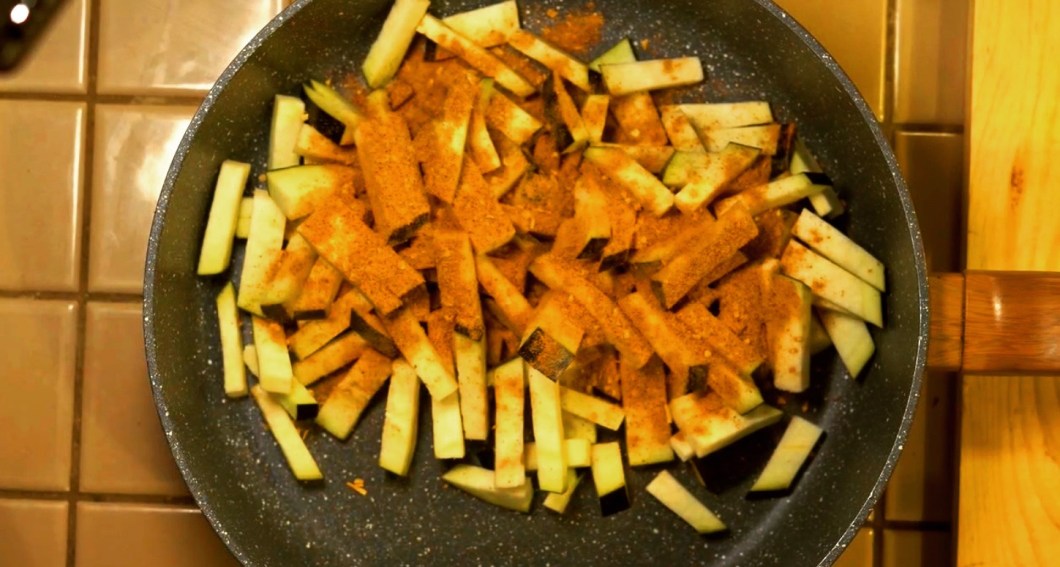 cooking eggplant tacos