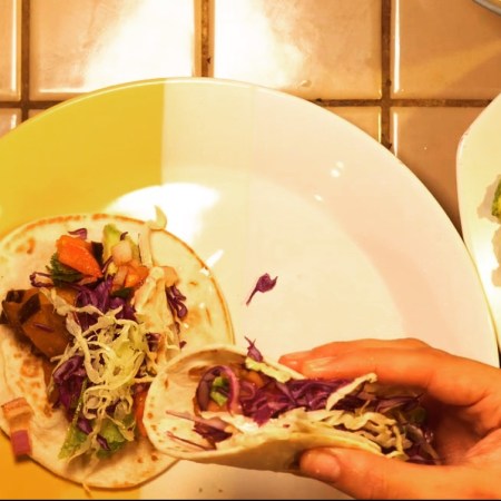 eggplant tacos assembled