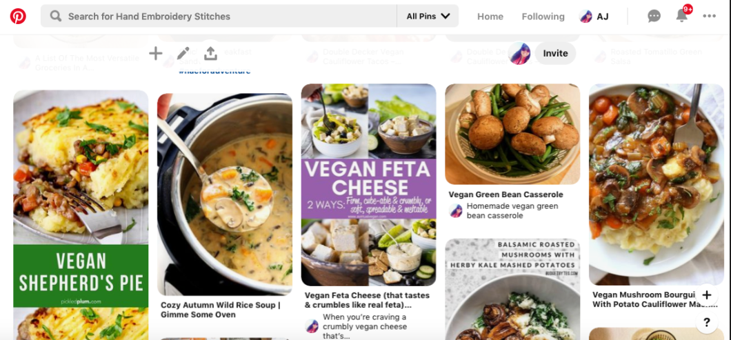 Aj's food pinterest board