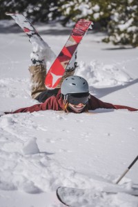 playing in the snow at Powder Mountain