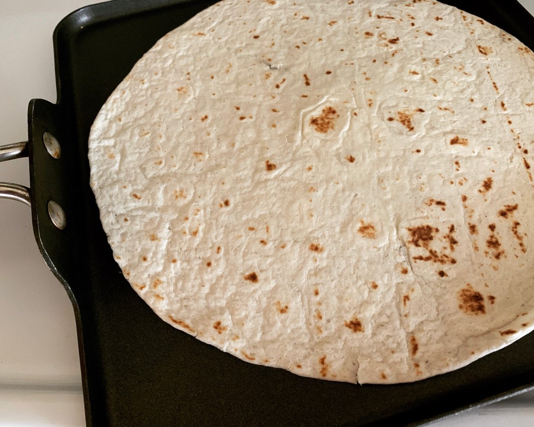 tortilla for vegan chickpea breakfast burritos