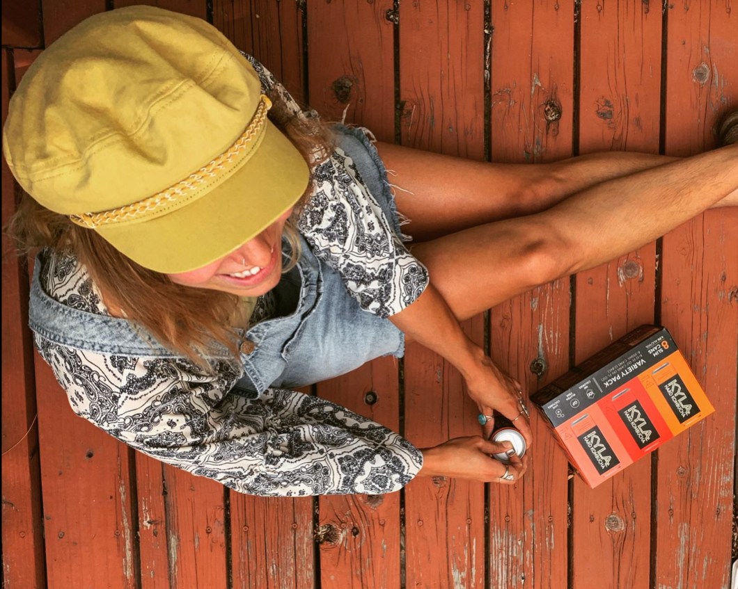 KYLA Hard Kombucha on the porch