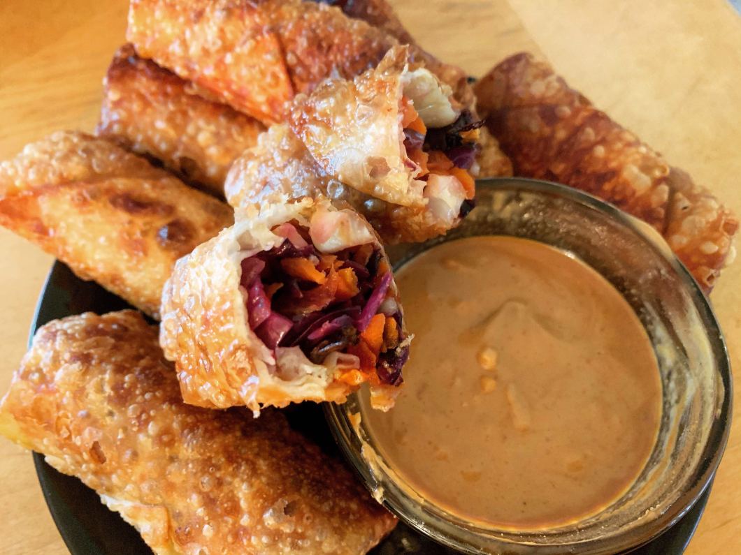 Peanut dipping sauce for vegan egg rolls