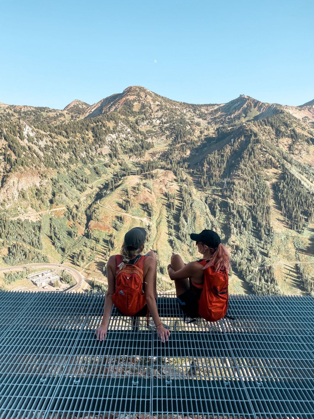 metal platform views on Mount Superior Technical scramble hike