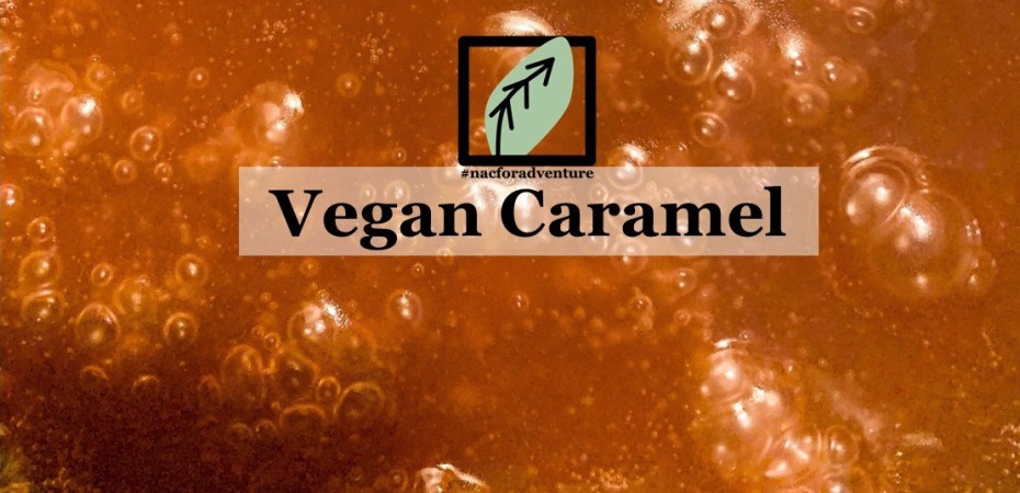 vegan caramel bubbling and simmering