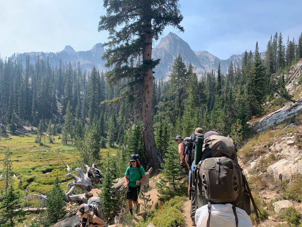HIking down to Alice Lake on the Toxaway/Alice Lake backpacking trail