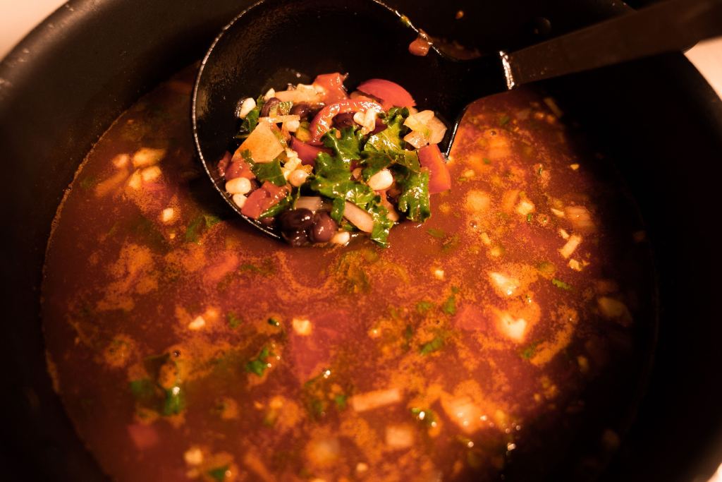 cooking vegan taco tortilla soup recipe