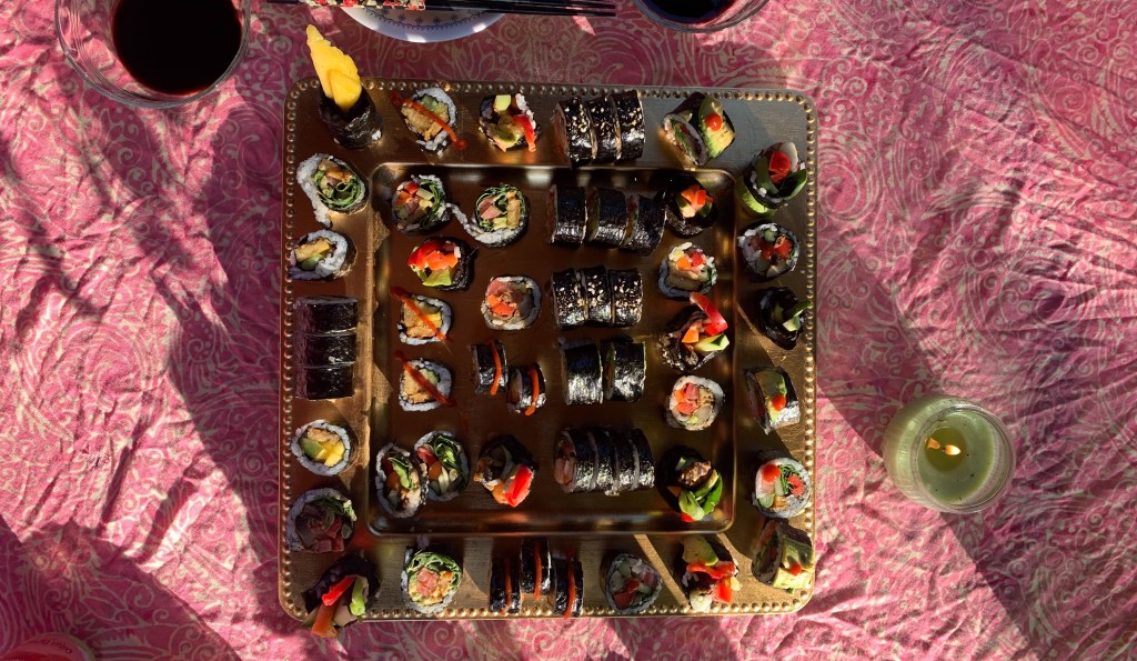 homemade vegan sushi