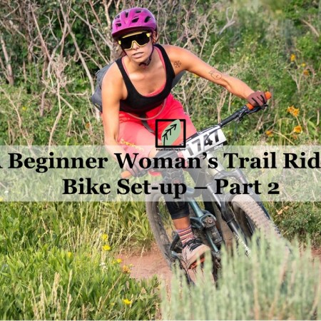 woman's beginner bike trail riding bike set up