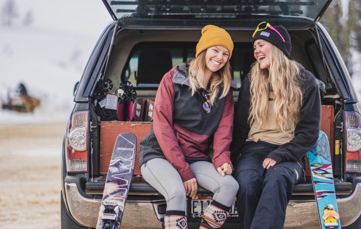 women skiers at powder mountain, utah