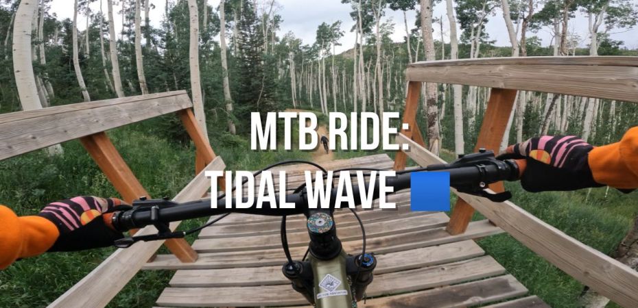 mountain biking trail ride at deer valley resort park city - blue square flowy trail tidal wave jump line
